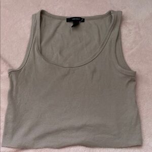 Forever 21 Green Fitted Crop Tank Top